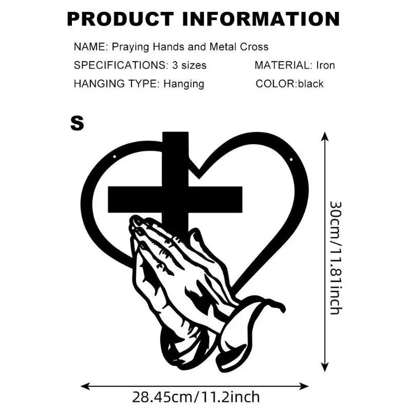 Prayer Hands Cross Heart Wall Art – Religious Home Decor Religious Wall Art Nixie