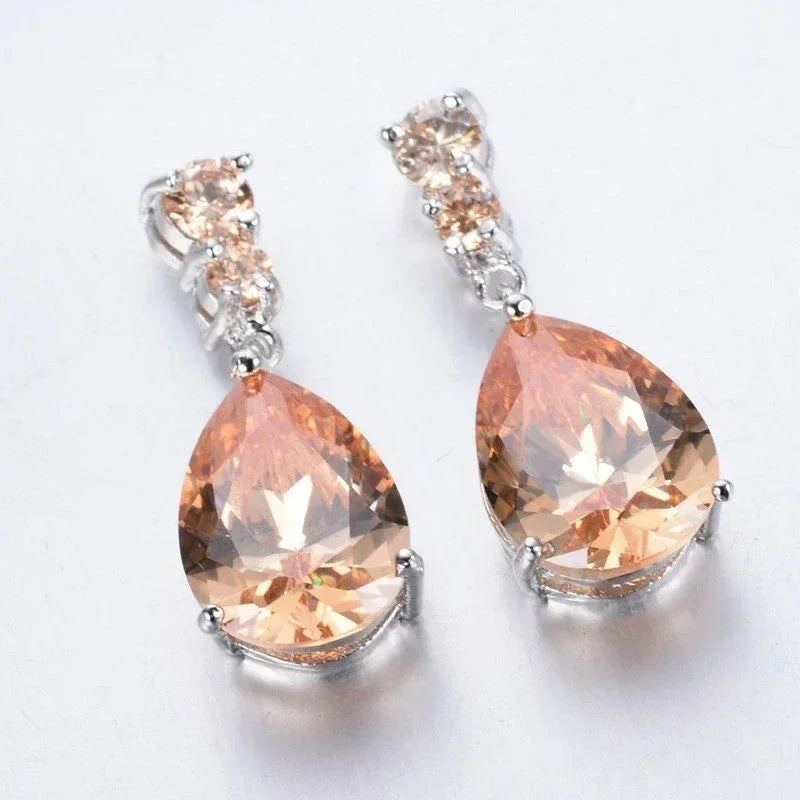 Women's Crystal Teardrop Drop Earrings – Wedding & Party Jewelry Drop Dangle Earrings Nixie