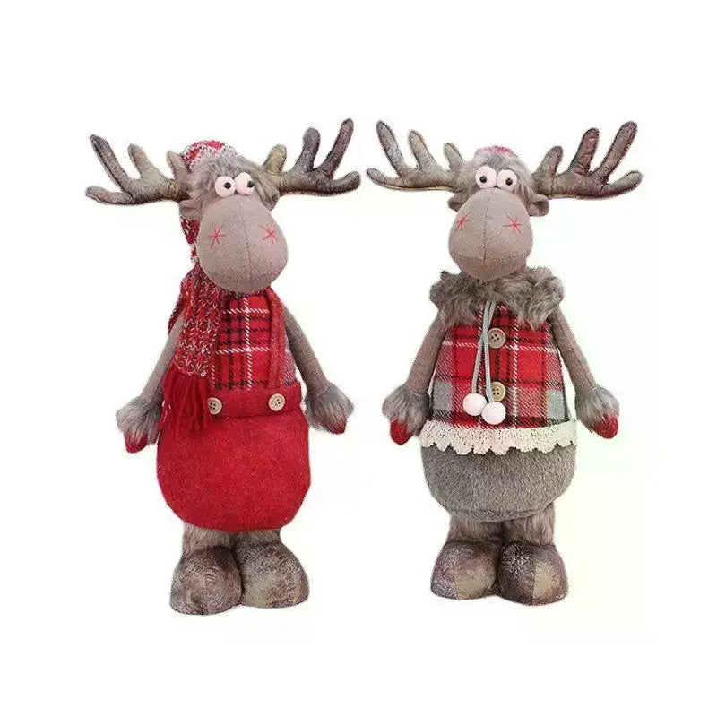 Christmas Elk Plush Doll Ornament 45cm – Festive Reindeer Decor Plush Holiday Ornament Nixie