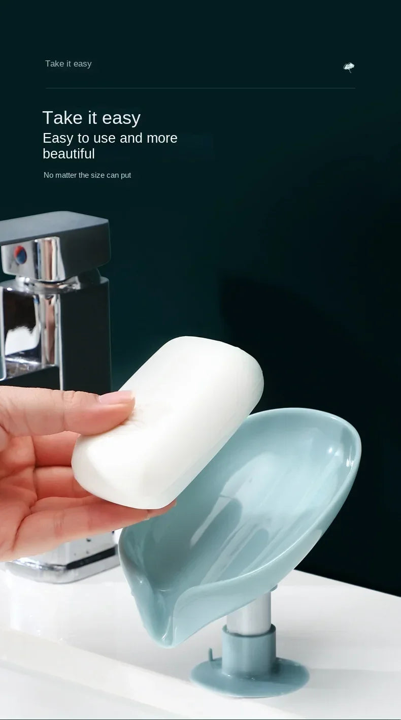 Leaf Shape Drain Soap Holder Suction Cup Tray | Nixie Soap Dish Holder Nixie