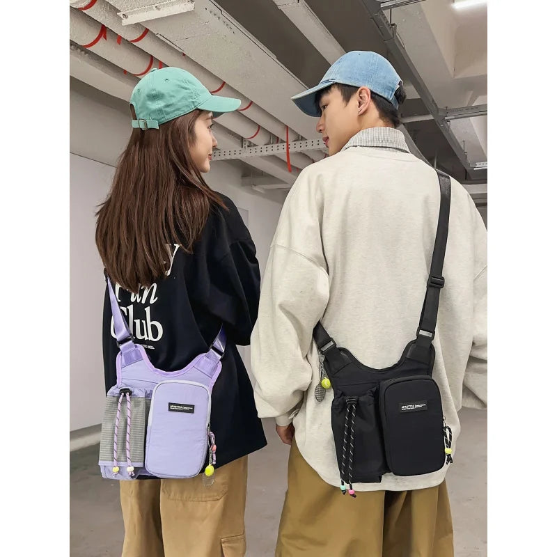 Korean Japanese Color-Block Crossbody Bag | Multi-Pocket Unisex Crossbody Shoulder Bag Nixie
