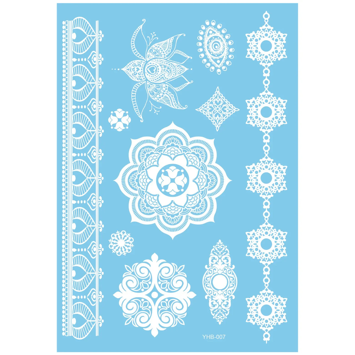 White Lace Temporary Tattoos – Moon Flower Star Body Art Temporary Tattoo Stickers Nixie 10