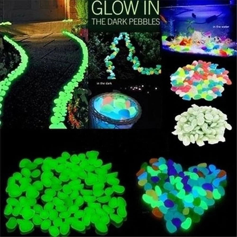 Glow in the Dark Garden Pebbles – 10pcs Luminous Stones 4.5cm Luminous Garden Stones Nixie
