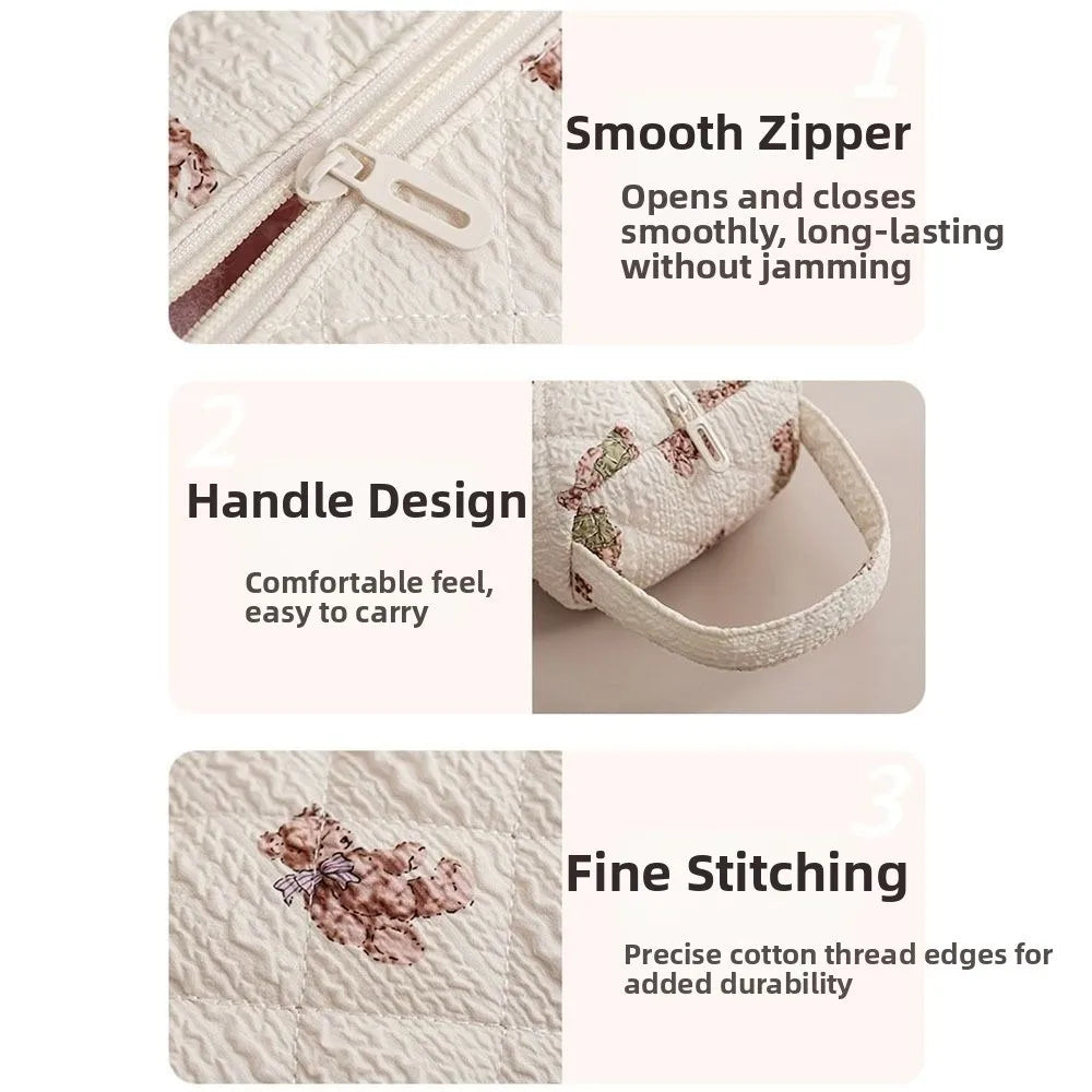 Quilted Hair Dryer Storage Bag with Handle – Dustproof Organizer