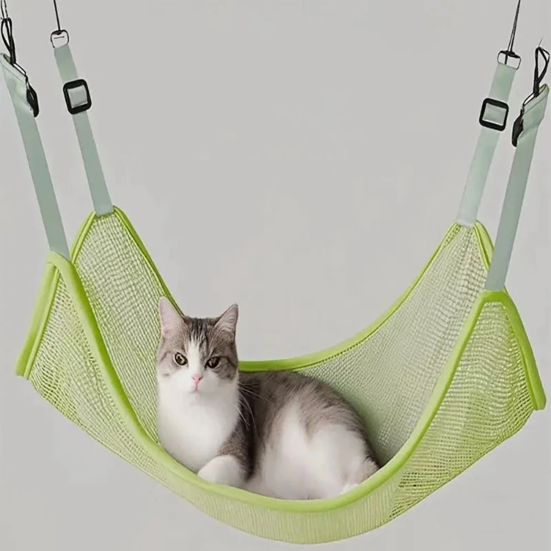 Breathable Mesh Pet Hammock Swing Bed – Adjustable & Hangable