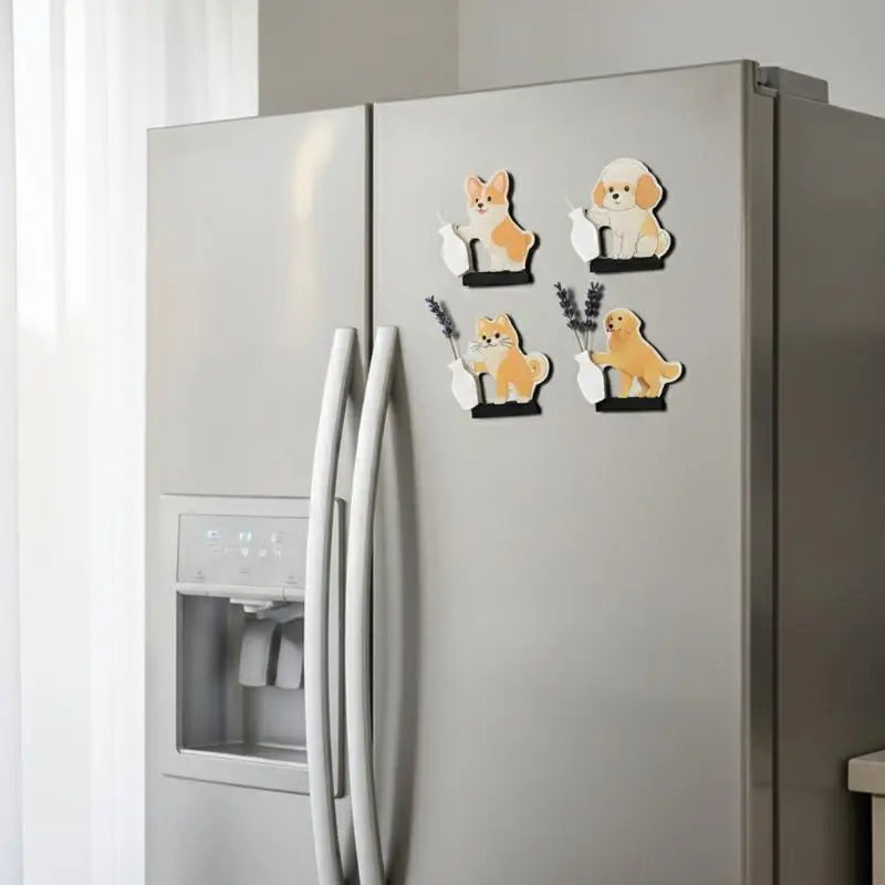Mini Acrylic Vase Fridge Magnet – Dog & Cat Pet Décor Decorative Fridge Magnet Nixie