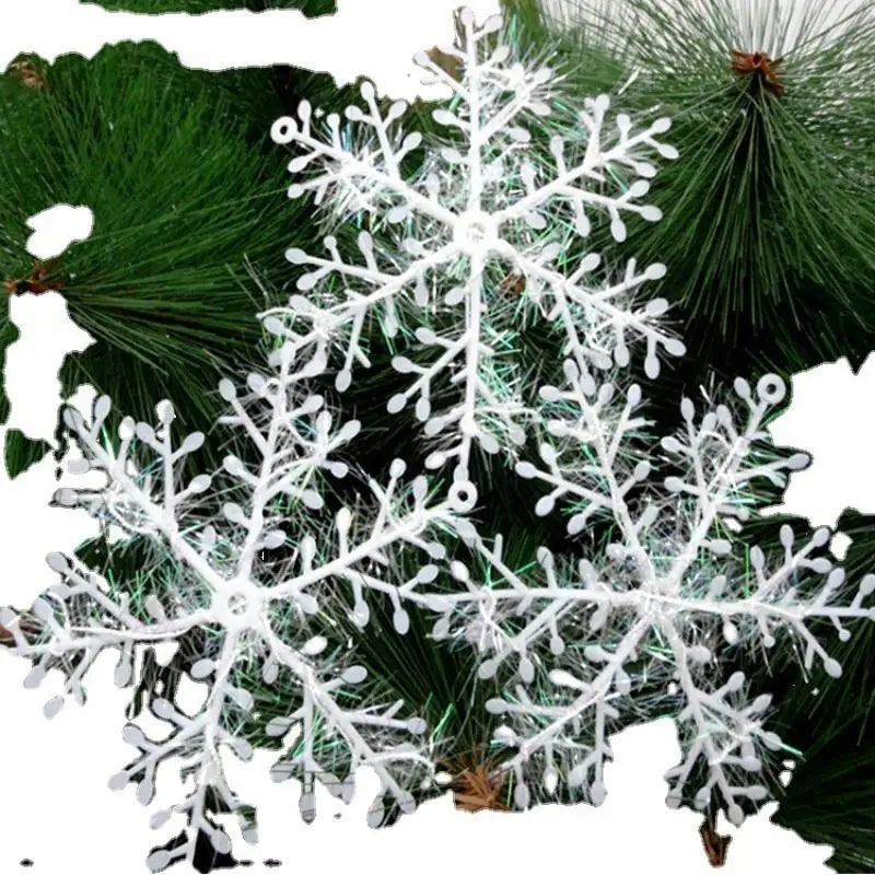 White Glitter Snowflake Ornaments – Christmas Tree & Party Decor