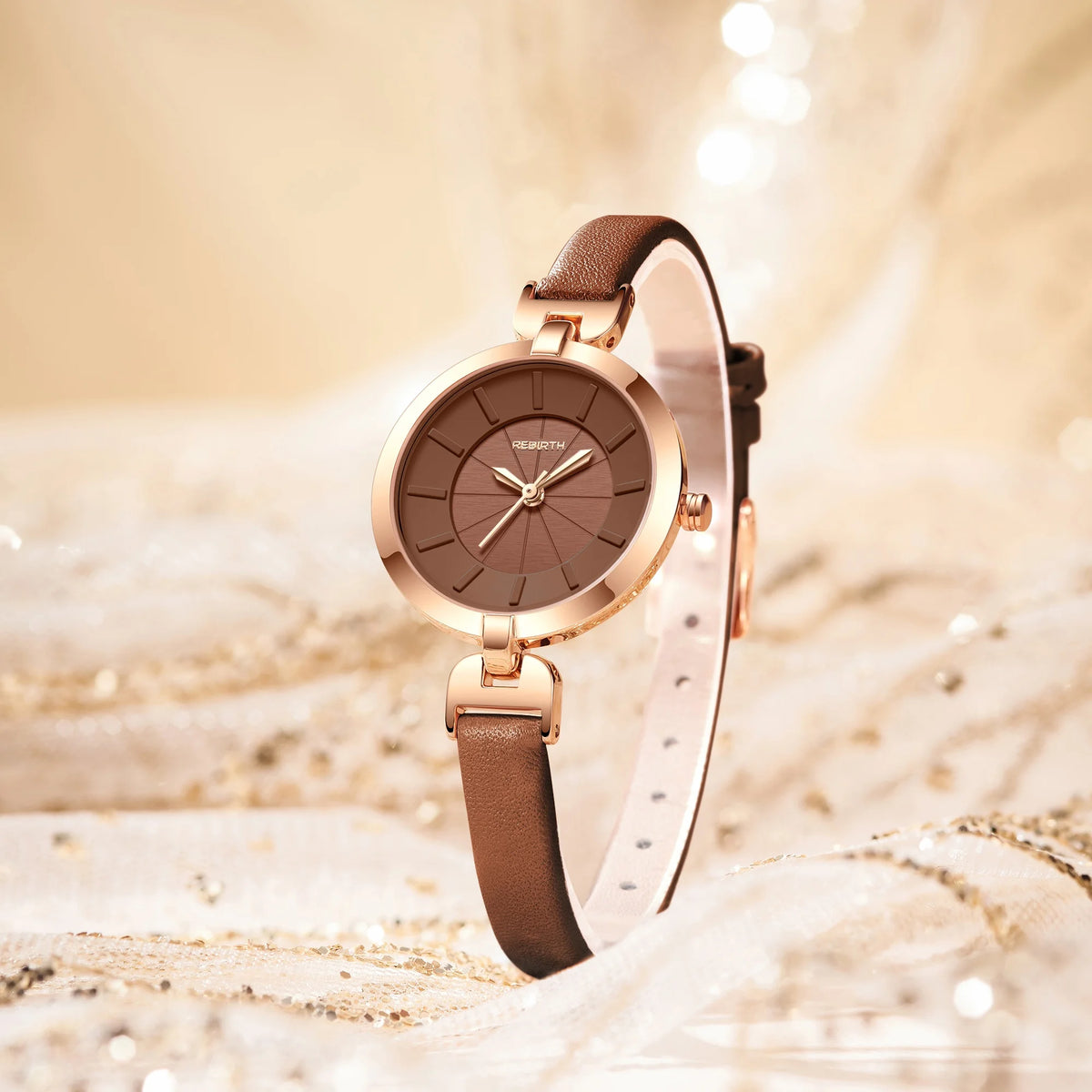REBIRTH Women's Quartz Watch – Leather Band, Minimalist Dial Women's Quartz Watch Nixie