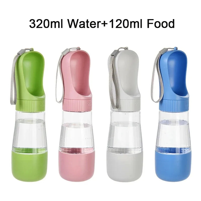 Portable Dog & Cat Water Bottle with Food Compartment Pet Travel Bottle Nixie
