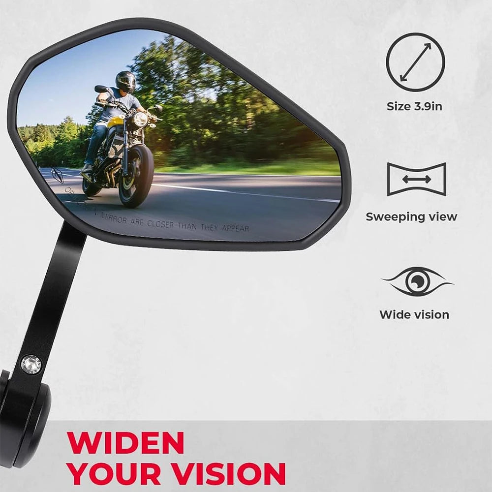 KEMITOUR Bar End Mirrors Universal 7/8" Motorcycle Handlebars Motorcycle Bar End Mirrors Nixie
