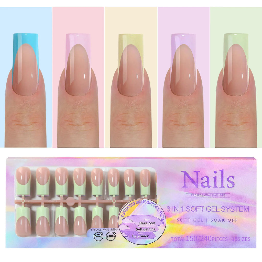 150Pcs Acrylic Press On Nails Full Cover False Tips – DIY Salon Press On Nail Tips Nixie 150pcs-08