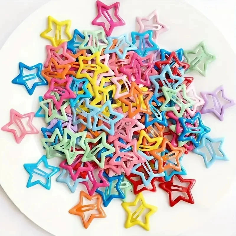 30pcs Colorful Star BB Hair Clips for Girls & Kids