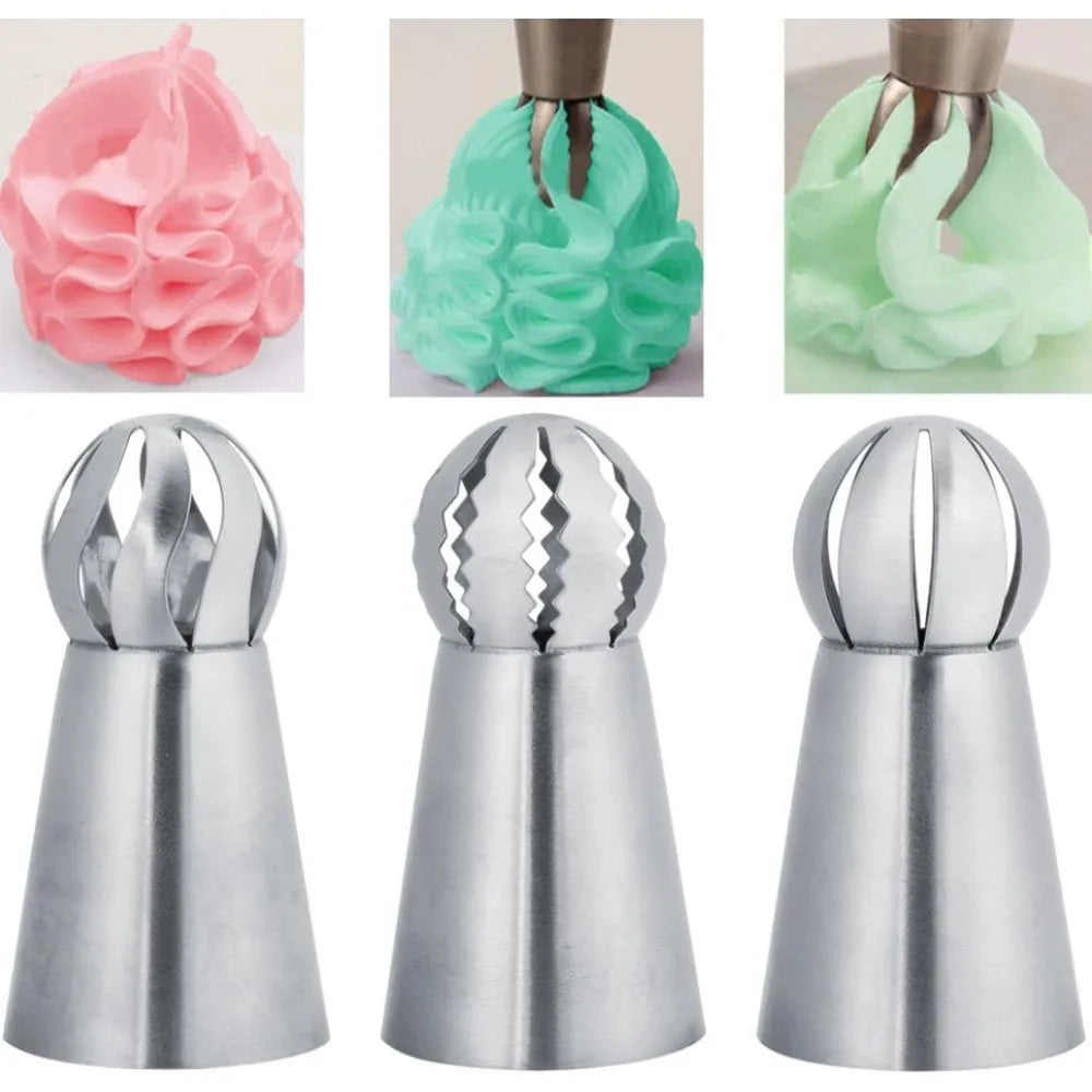 3-Piece Stainless Steel Cake Icing Nozzle Tips | Baking Set Cake Decorating Tips Nixie