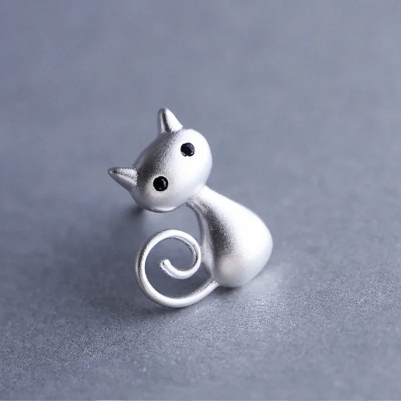 2Pcs Cute Cat Ear Stud Earrings – Silver-Plated Fashion Jewelry Stud Earrings Nixie