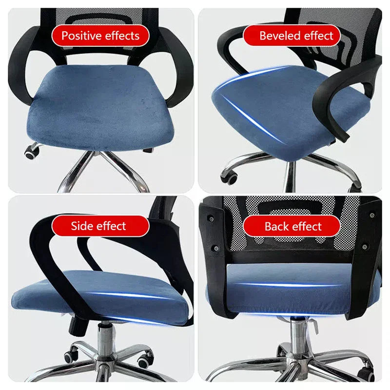 Velvet Office Chair Cover Elastic Washable Swivel Seat Slipcover Chair Slipcover Nixie