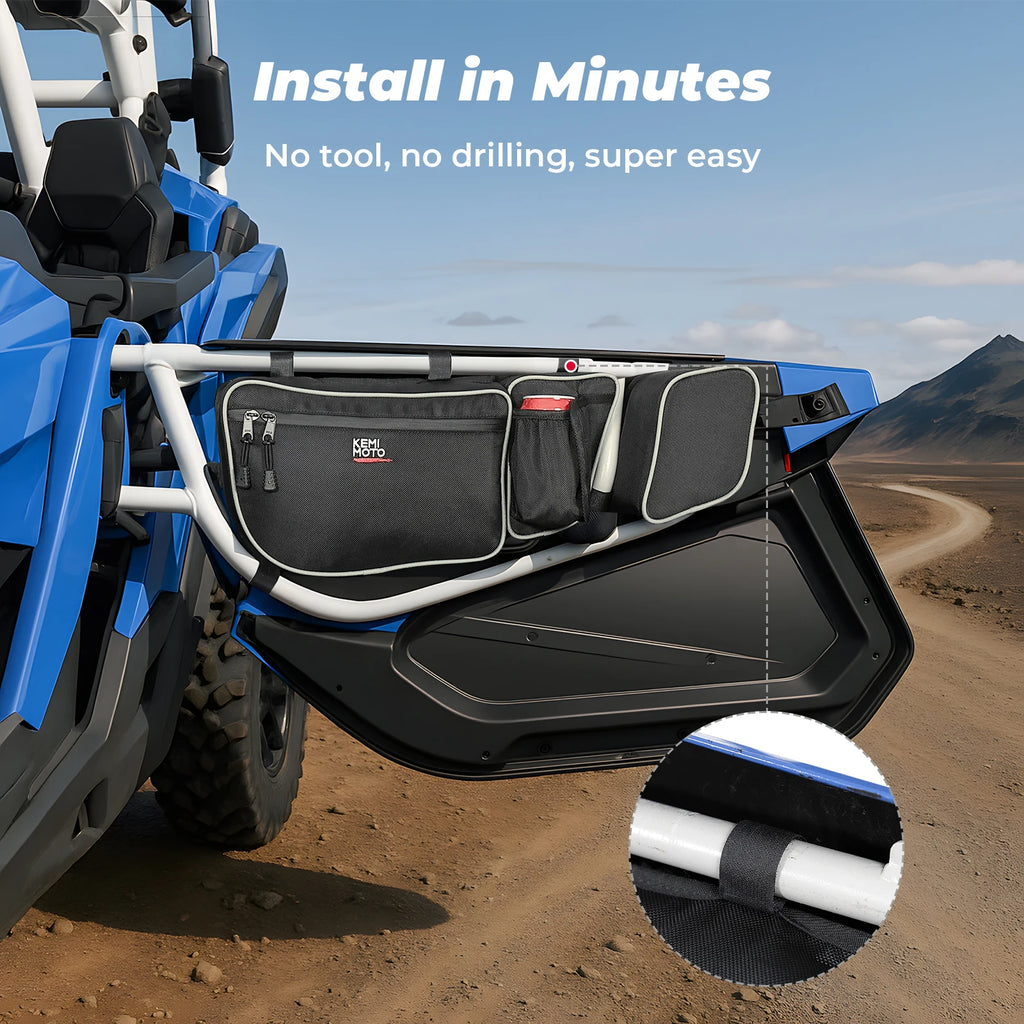 KEMITOUR Door Storage Bag + Knee Pad for Can-Am Maverick X3 UTV Door Storage Bag Nixie