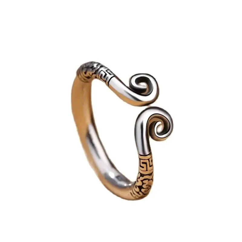Retro Couple Adjustable Opening Ring – Zinc Alloy Hoop Jewelry Couple Fashion Ring Nixie