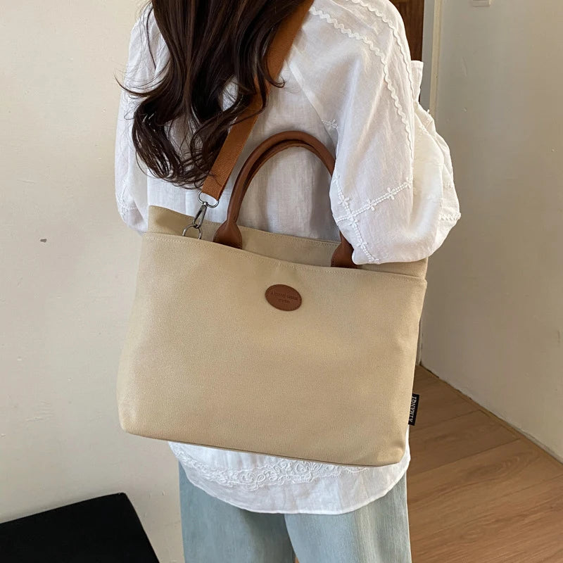 Oversized Canvas Tote Bag – Foldable Women's College Bookbag Canvas Tote Bag Nixie