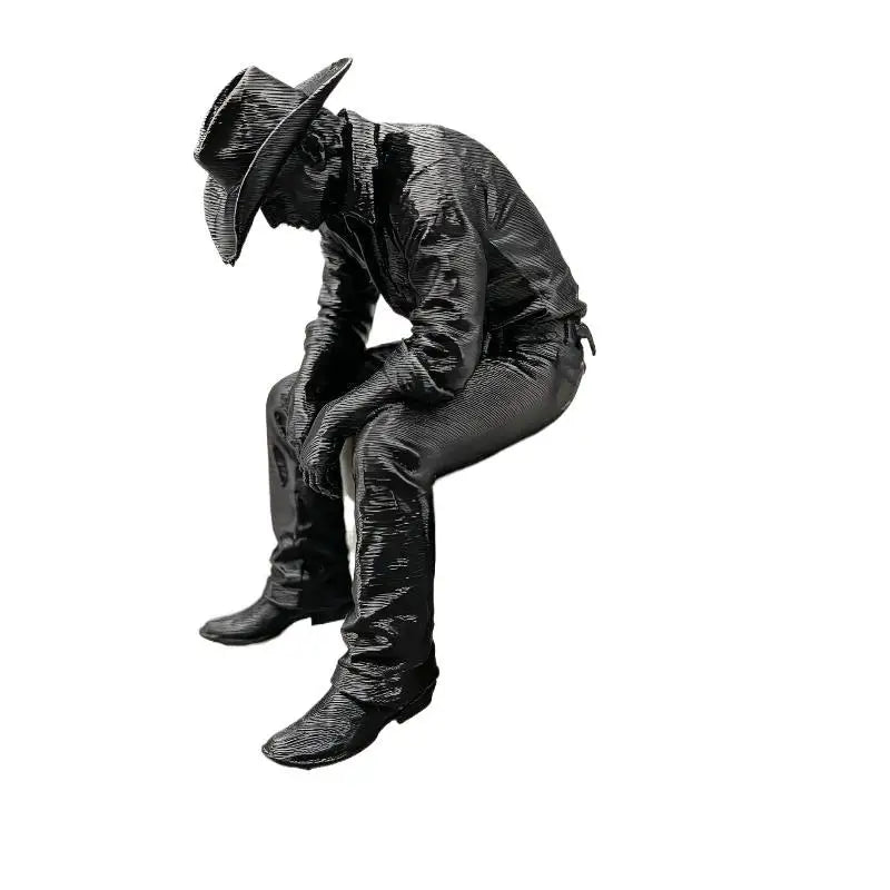 3D Cowboy Figurine Retro Western Sculpture Home Decor Ornament Decorative Figurine Nixie