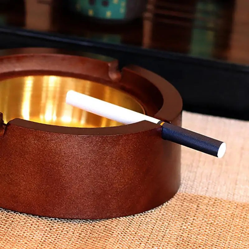 Natural Wood Ashtray with Lid – Iron Core, Square & Circle Wood Ashtray Nixie