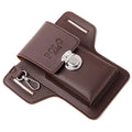 Men's PU Leather Belt Pouch – Phone, Card & Key Waist Pack Belt Waist Pouch Nixie Brown