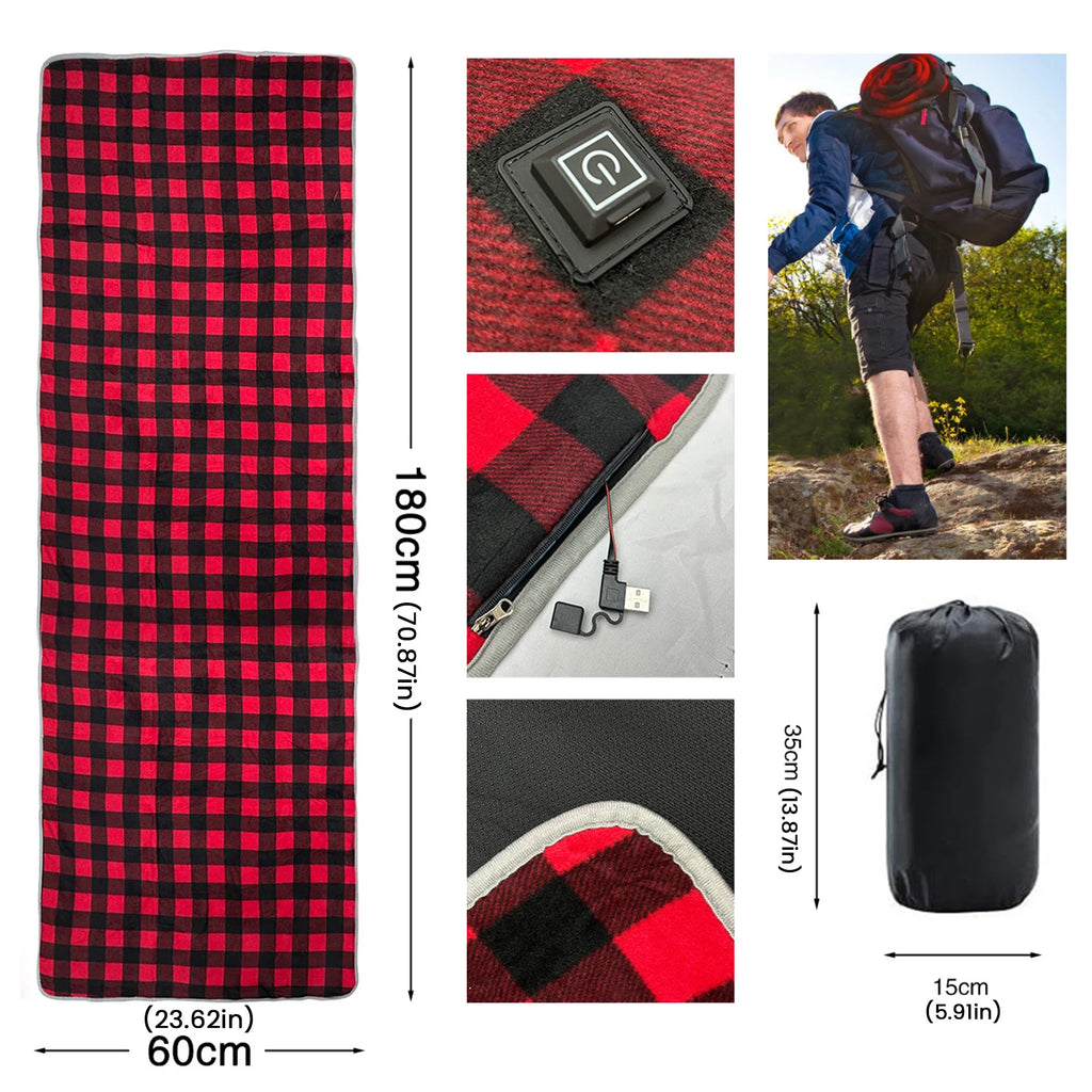 USB Heated Camping Sleeping Mat | 5-Zone Warmth, Waterproof Heated Camping Mat Nixie