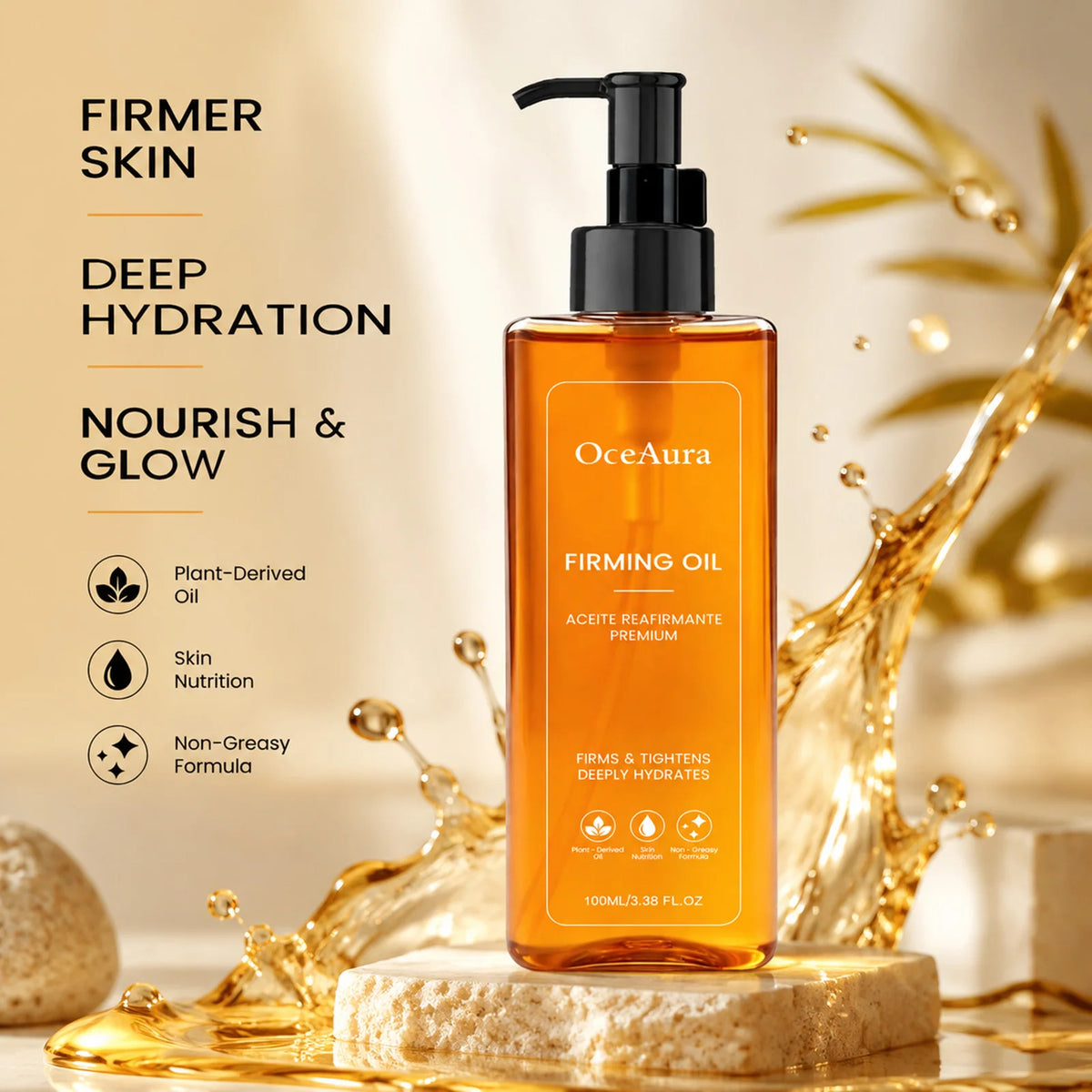 OceAura Firming Body Oil – Plant-Derived Deep Hydrating Serum Firming Body Oil Nixie