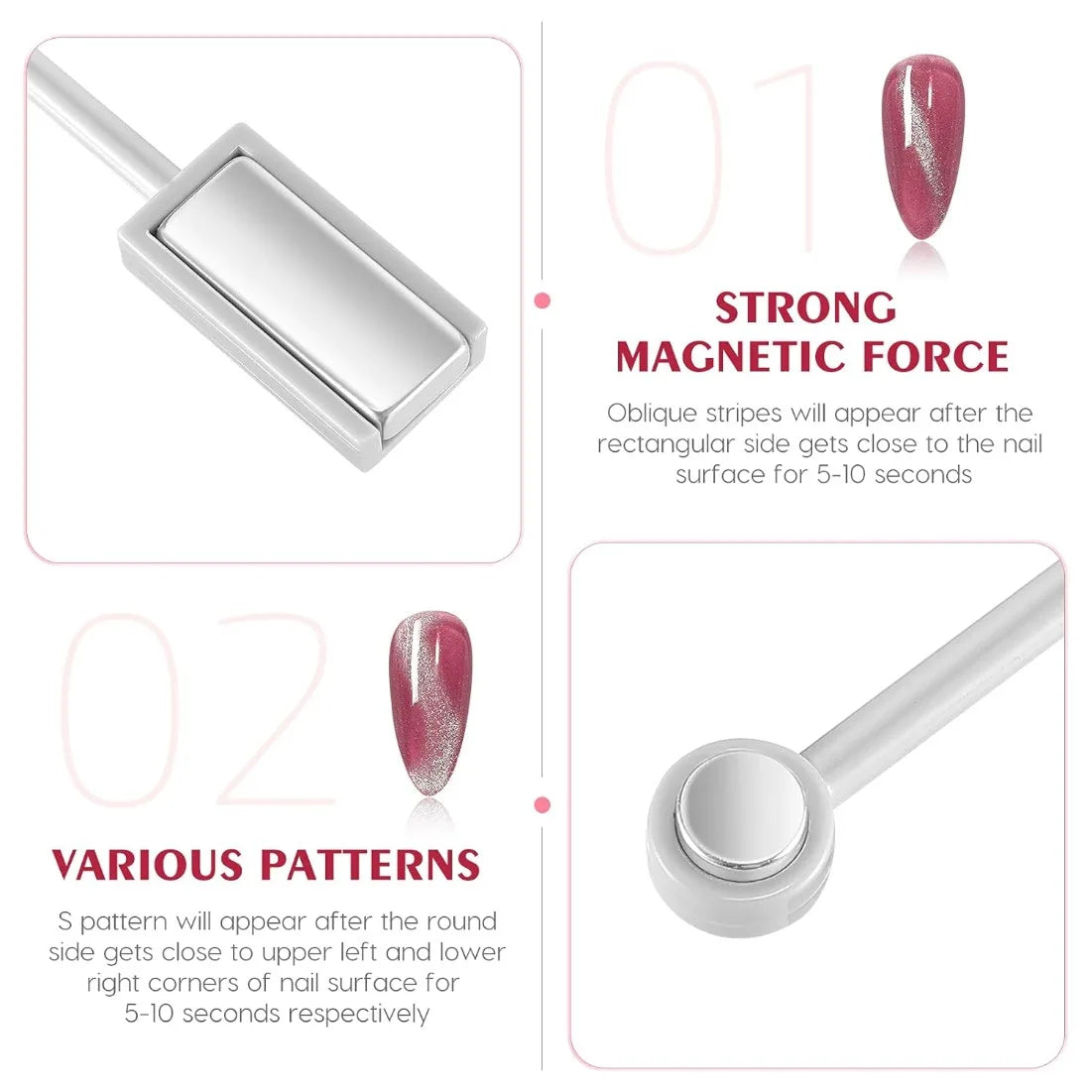 Double-Headed Nail Art Magnet Wand | Cat Eye Gel Polish Tool Nail Art Magnet Tool Nixie