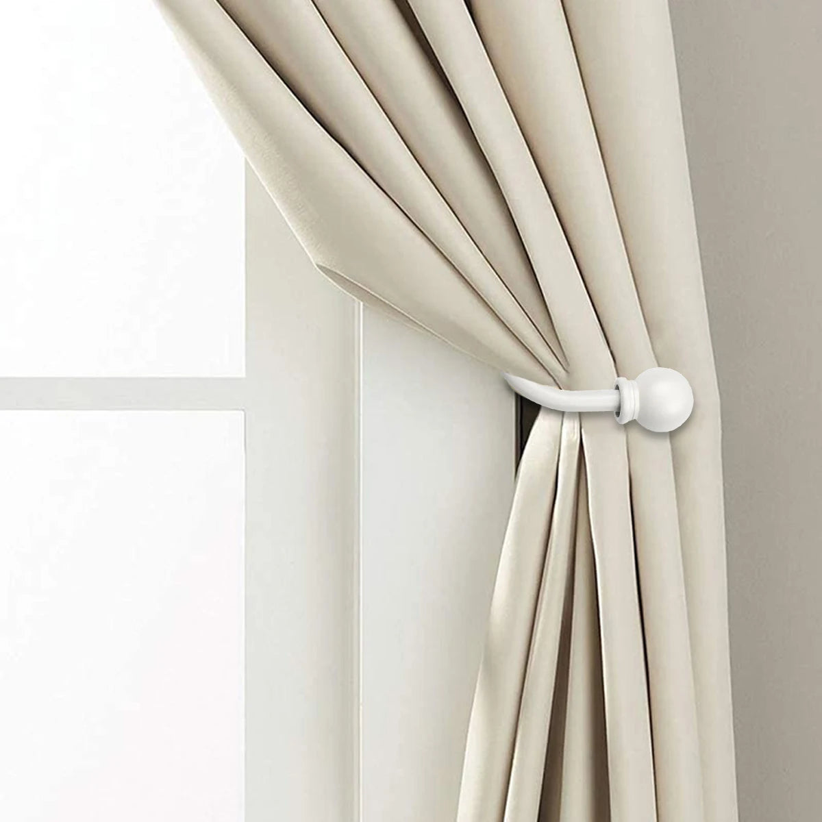 2Pcs Metal Curtain Holdbacks U-Shape Wall Tie Back Hooks Curtain Holdbacks Nixie