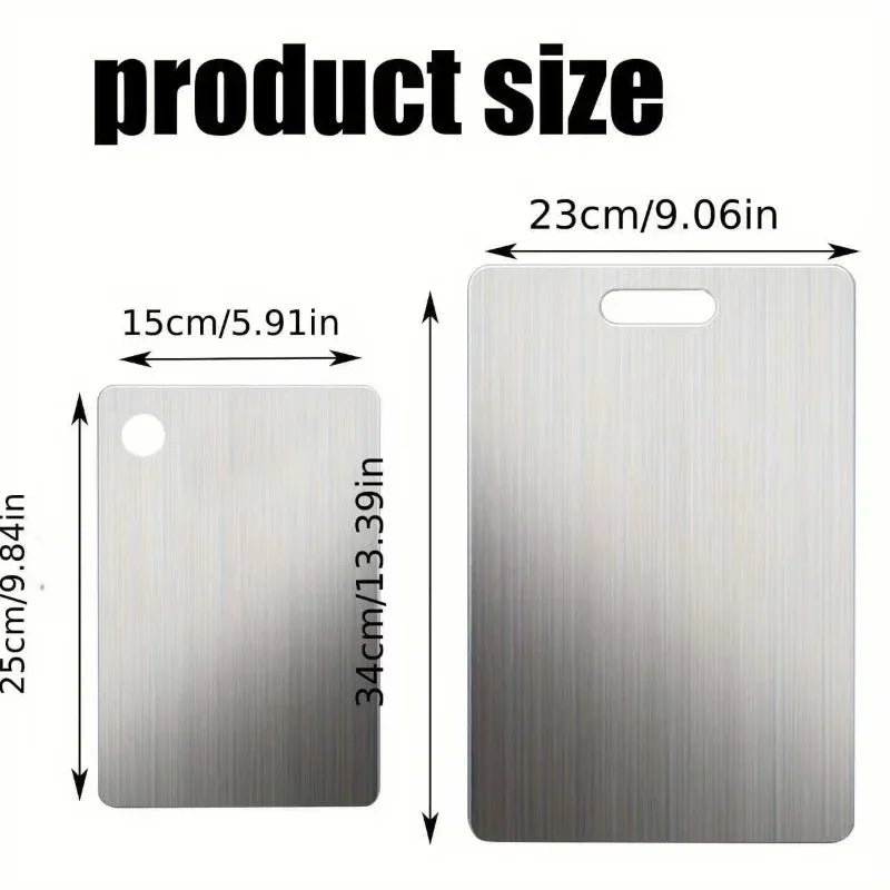 2-Piece Stainless Steel Cutting Board Set – Non-Slip, BPA Free Stainless Steel Cutting Board Nixie