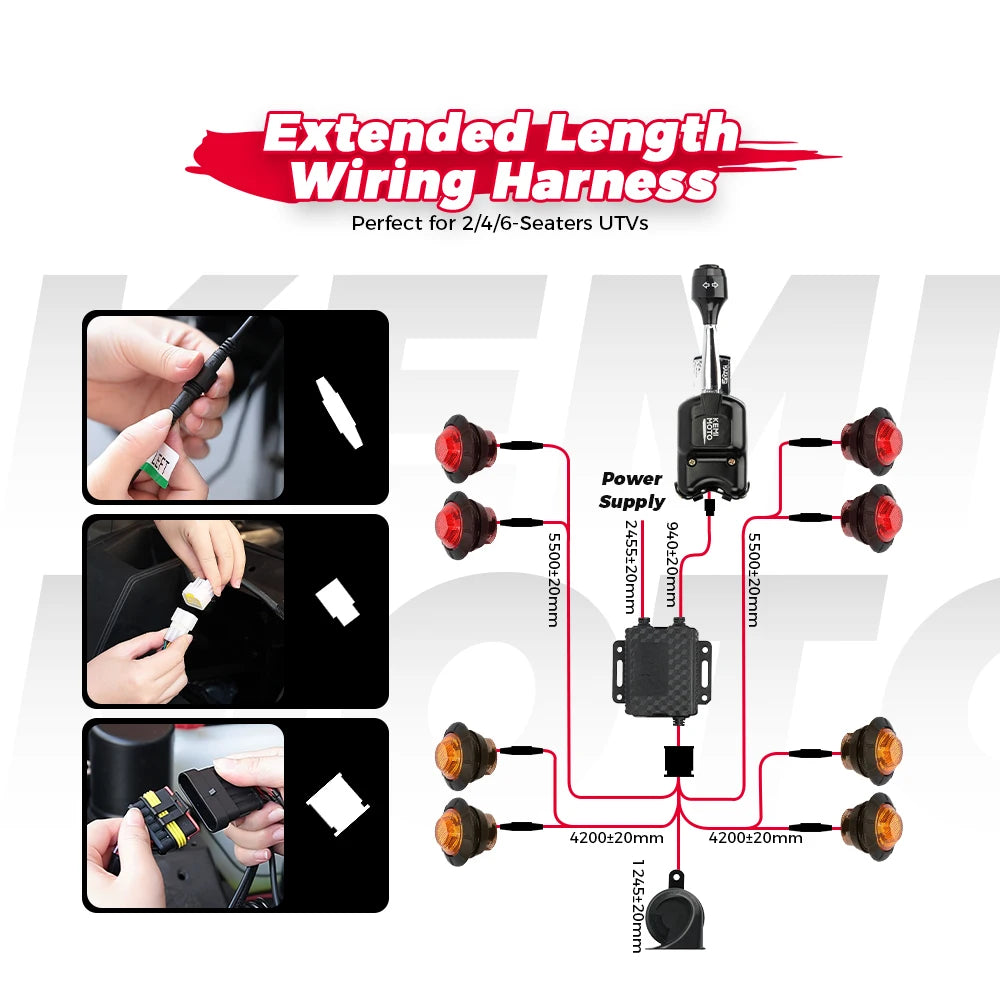 UTV Turn Signal Kit 110dB Horn LED Plug & Play | RZR Can-Am UTV Turn Signal Kit Nixie