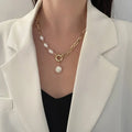 Gold Hip Hop Faux Pearl Pendant Necklace | Handmade Fashion Fashion Pendant Necklace Nixie Gold-color
