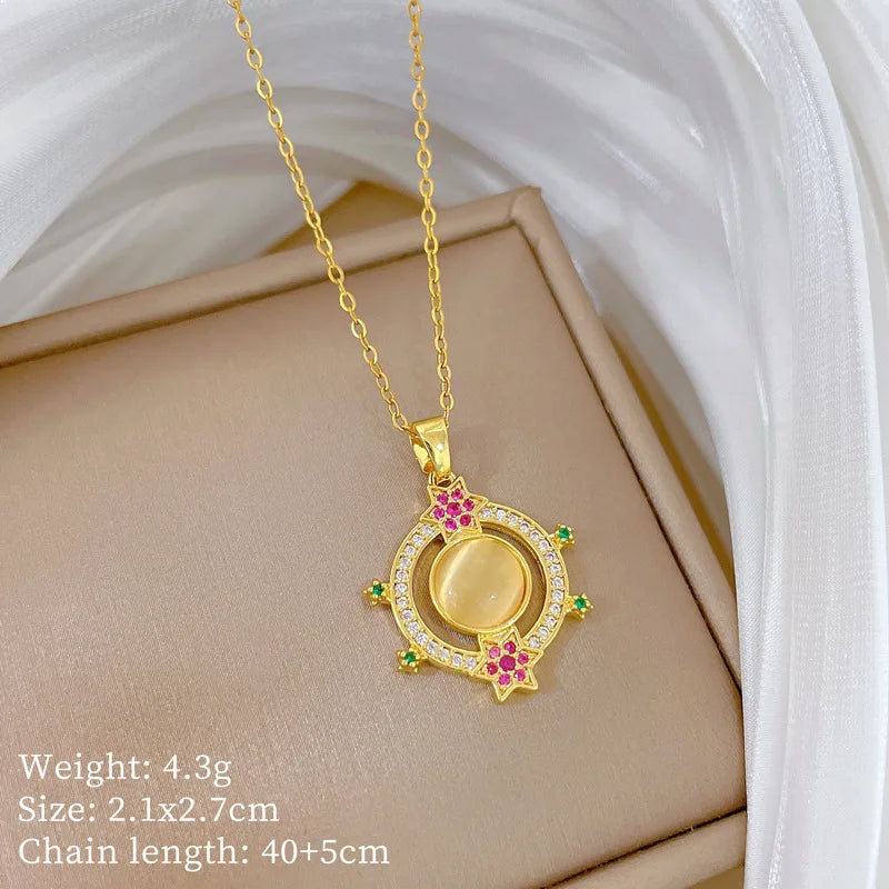 Cat's Eye Choker Necklace – Gold Plated Women's Jewelry Choker Necklace Nixie XL2606-713