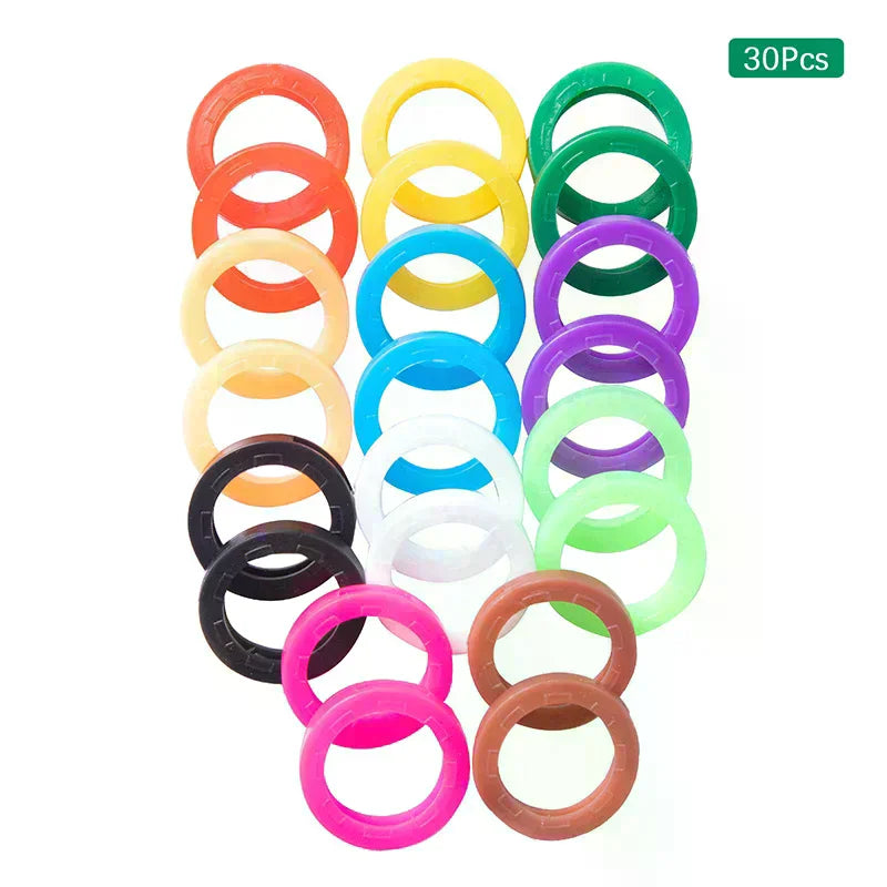 30-Pack Silicone Key Covers – Multicolor Elastic Key Caps Silicone Key Covers Nixie