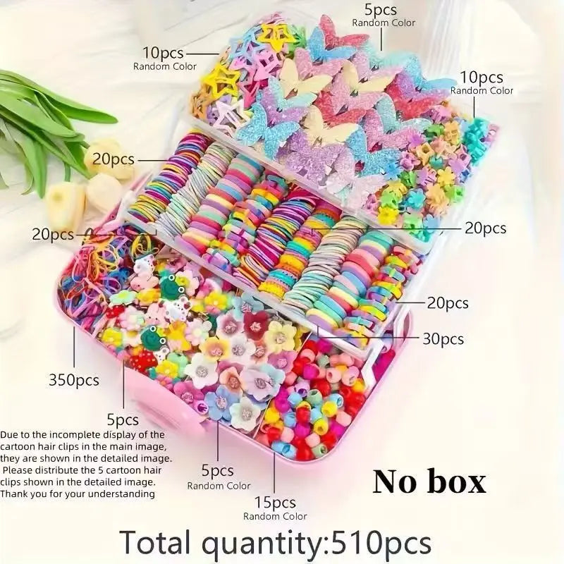 974pc Girls Sequin Butterfly & Star BB Hair Clips Set