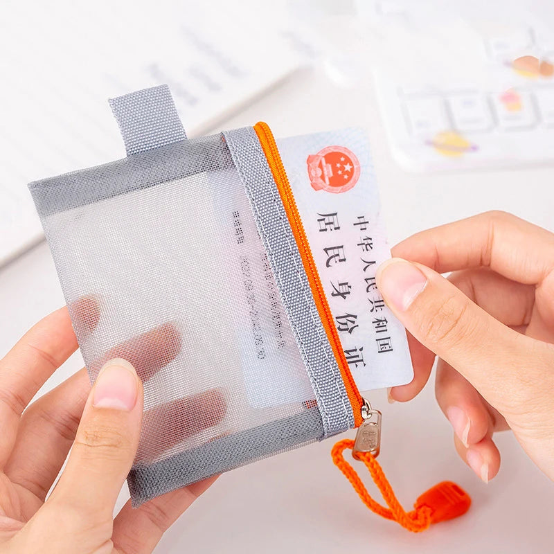 Mini Mesh Zipper Bag – Nylon Card, Coin & Pouch Organizer Mesh Zipper Pouch Nixie