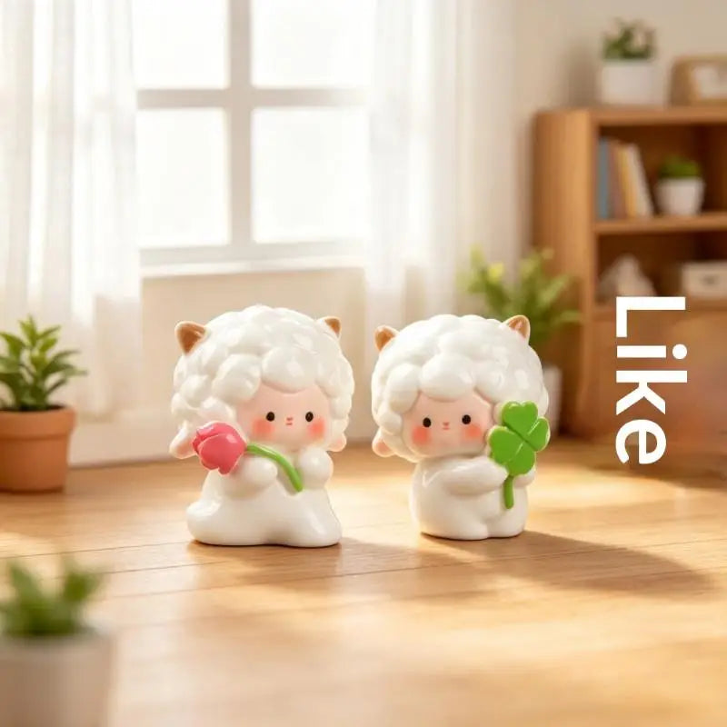 Miniature Sheep Lamb Resin Figurines Fairy Garden Ornaments 5/6Pcs Resin Figurine Set Nixie