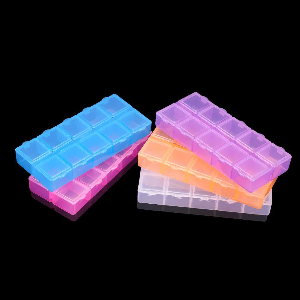10-Grid Plastic Jewelry Storage Box Organizer – Beads & Crafts Jewelry Storage Box Nixie