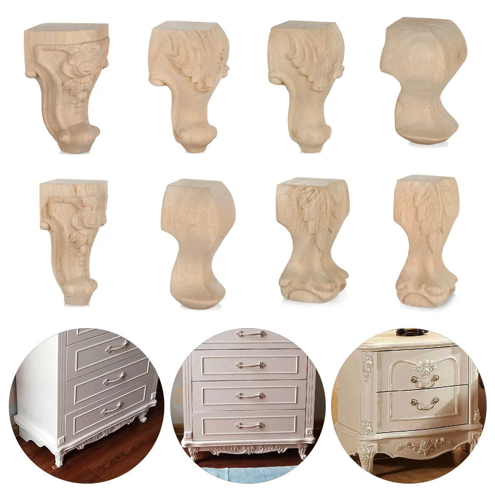 Vintage European Wood Carved Furniture Legs & Cabinet Feet Wood Furniture Legs Nixie