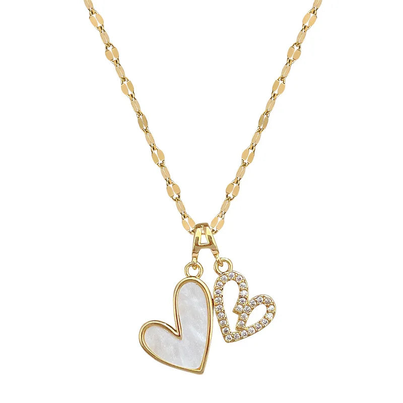 Luxury Heart Pendant Necklace – Gold Stainless Steel Choker Pendant Necklace Nixie