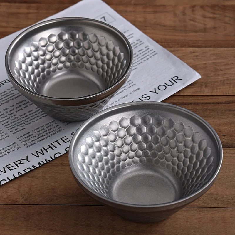 Vintage Hammered 304 Stainless Steel Diamond Bowl Stainless Steel Bowl Nixie