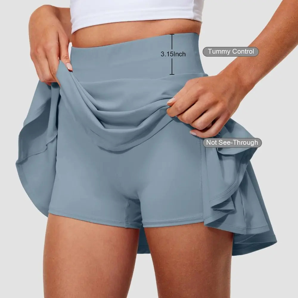 Women's Pleated Tennis Skirt with Built-In Shorts & Pockets Athletic Tennis Skirt Nixie