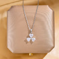 Heart Clover Zircon Pendant Choker Necklace for Women Pendant Necklace Nixie XL1548-55 40cm