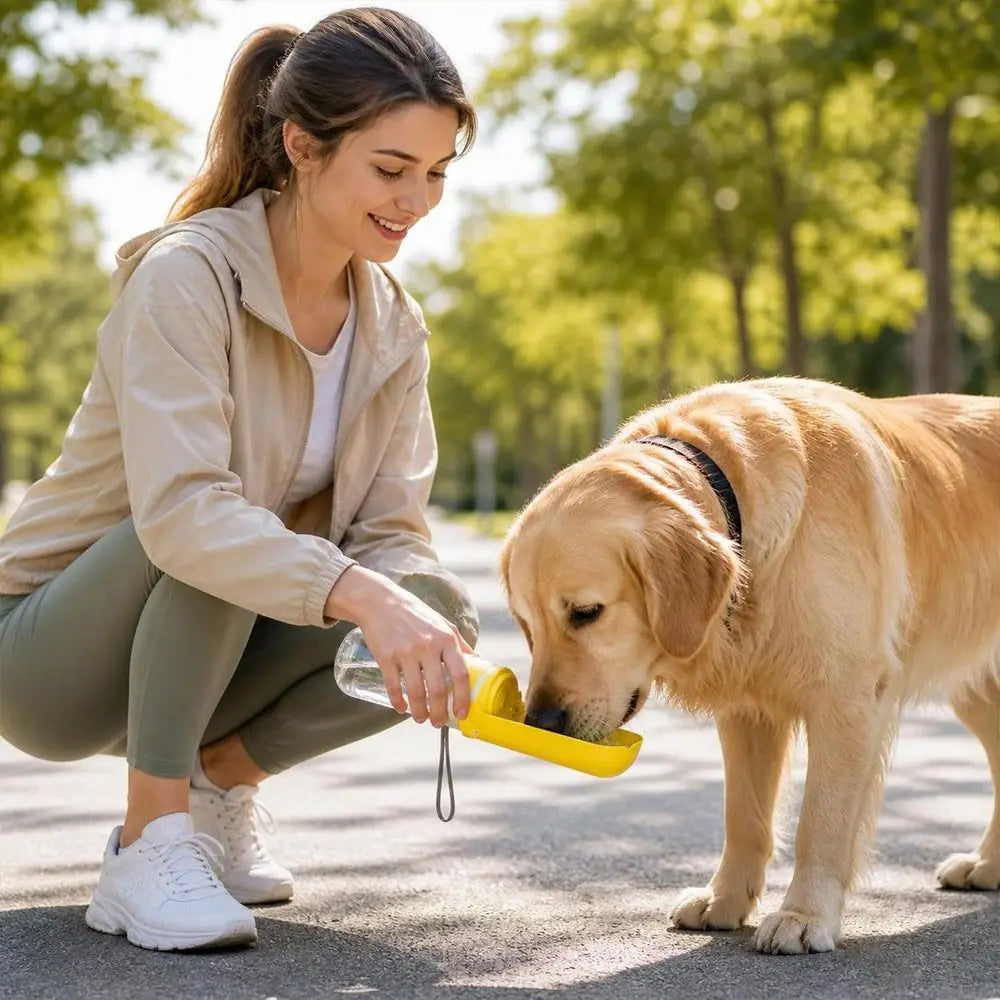 2-in-1 Foldable Pet Water Bottle & Bowl | 360ml/560ml Travel Pet Travel Bottle Nixie