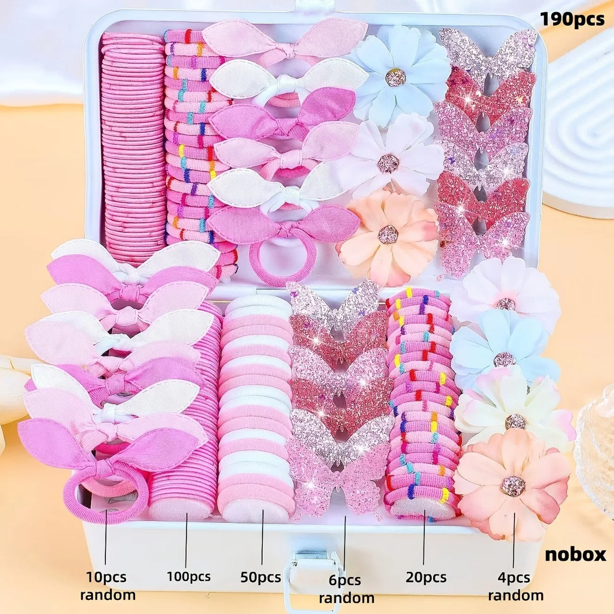 974pc Girls Sequin Butterfly & Star BB Hair Clips Set