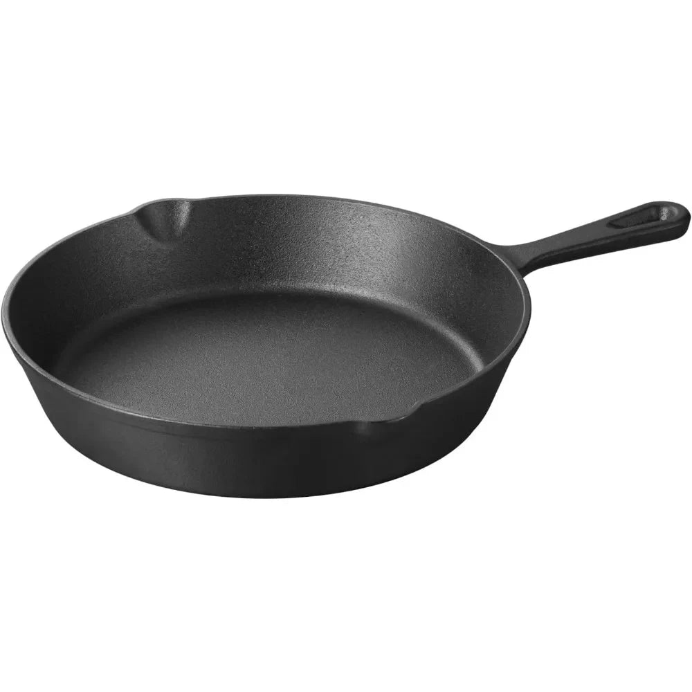 FEB.WIND Cast Iron Skillet Non-Stick Frying Pan & Griddle Cast Iron Skillet Nixie black 25cm
