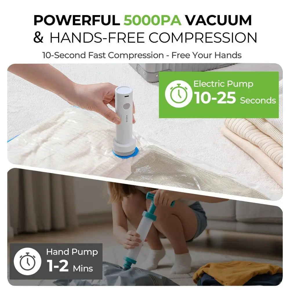 Rechargeable Electric Vacuum Pump – Portable Travel Clothes Sealer