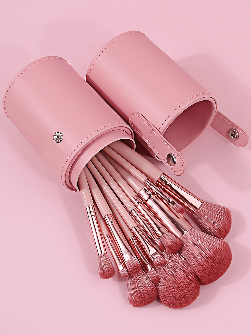 12Pcs Pink Makeup Brush Set with Storage Tube | Soft Bristles Makeup Brush Set Nixie