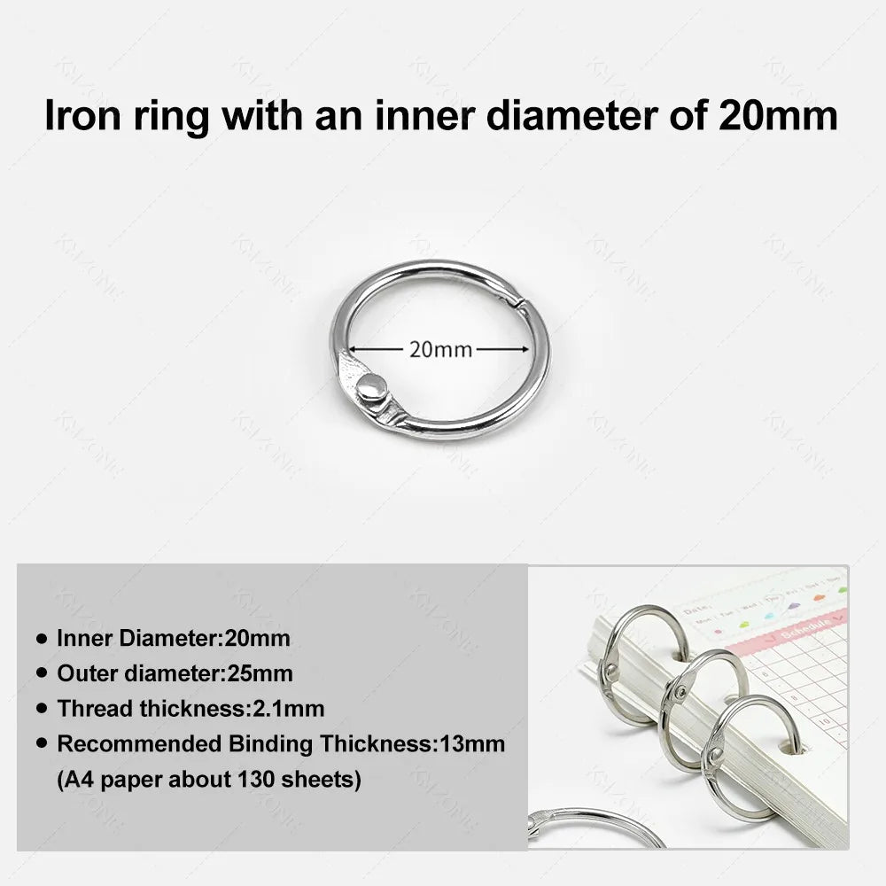 20mm Metal Binder Rings for Albums, Notebooks & Scrapbooks Metal Binder Rings Nixie