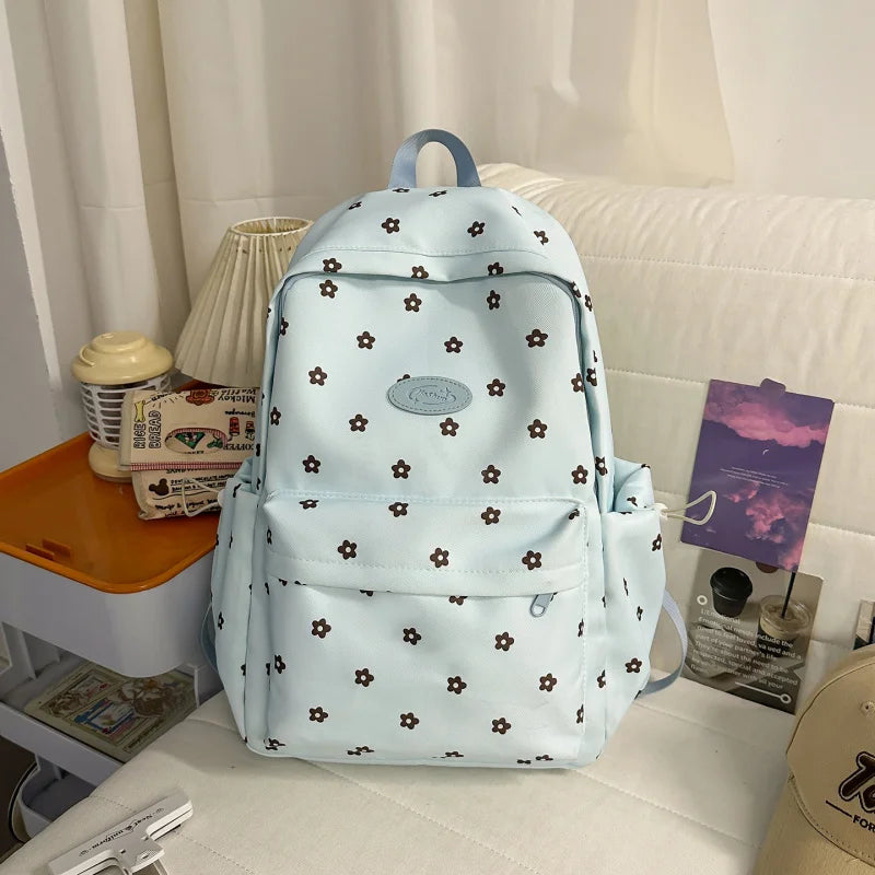Nixie Floral Nylon Backpack for Teen Girls – School Campus Bag Girls School Backpack Nixie